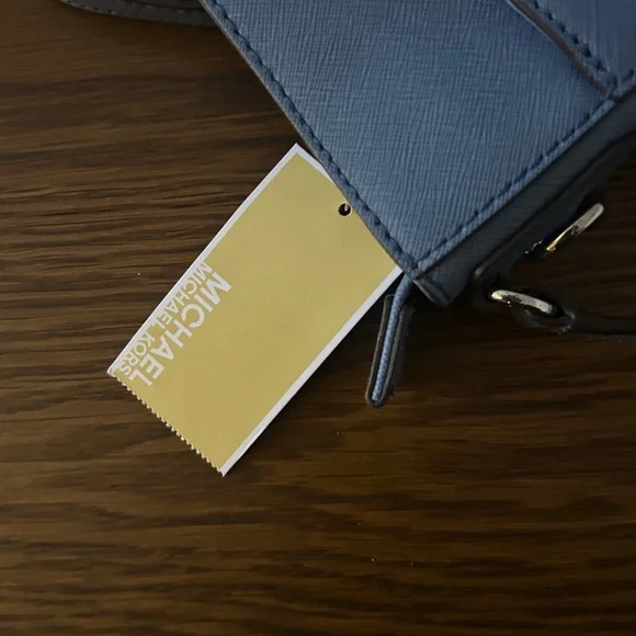 NWT Michael Kors Jet Set Travel Large Messenger Denim Blue - Picture 6 of 12